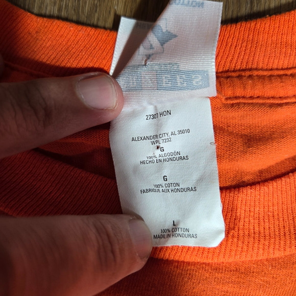 Vintage Auburn Tigers T Shirt Mens Large Orange Short Sleeve 3D Logo Sports NCAA - Picture 4 of 7